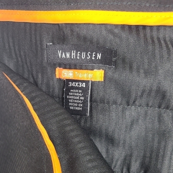 Van Heusen Men's Dress Pants 34x34 Black Traveler Non-iron. EUC - Picture 8 of 8